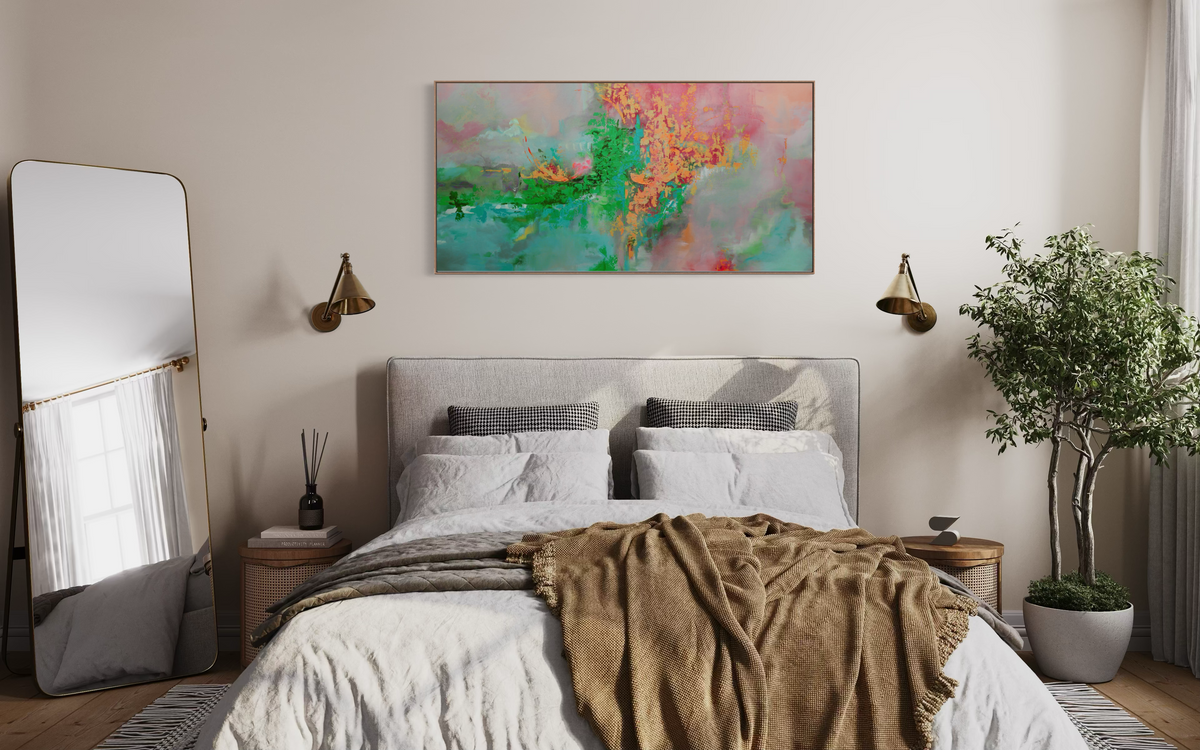 Heartbeat (in Melon) | limited edition giclée canvas print, framed