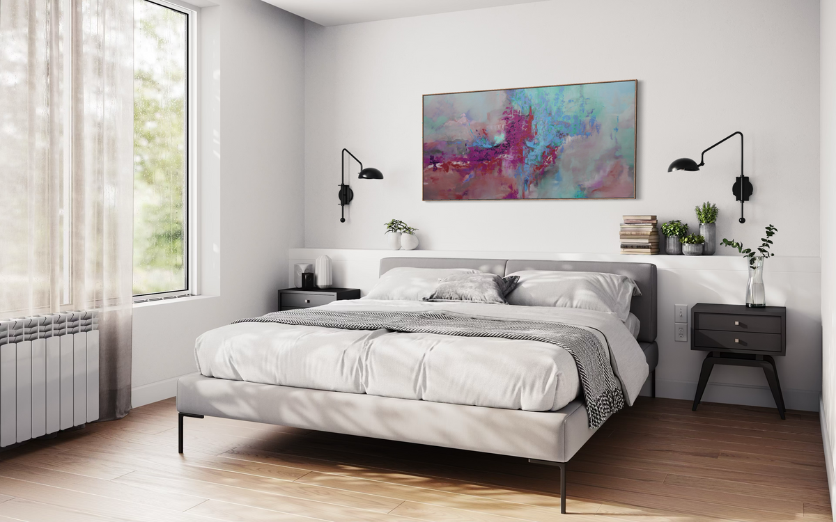 Heartbeat (in Berry) | limited edition giclée canvas print, framed