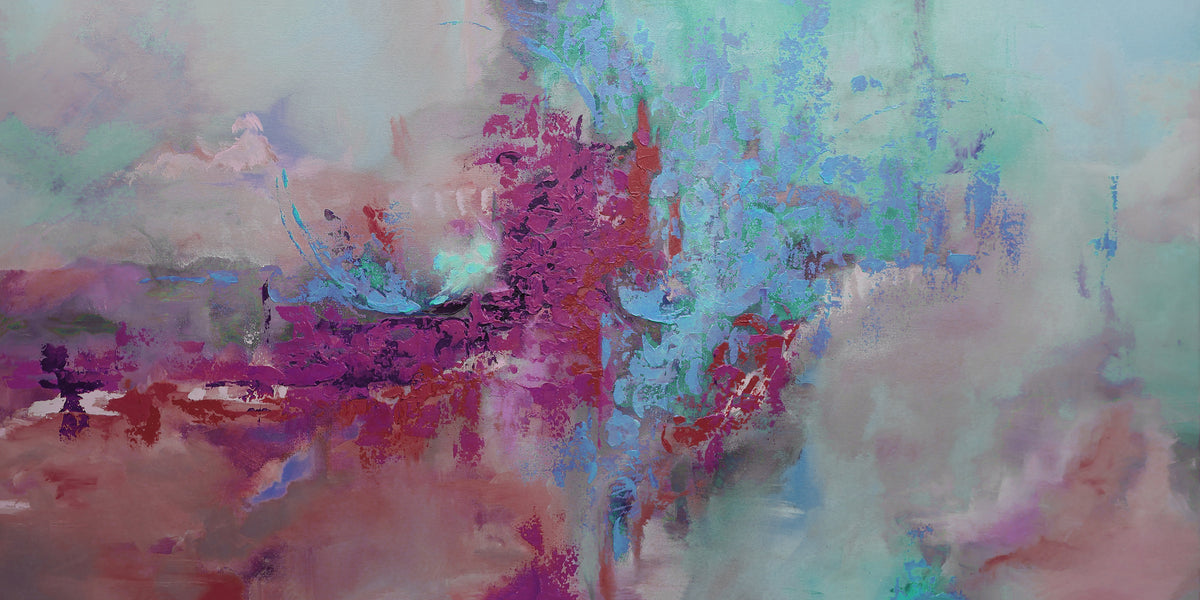 Heartbeat (in Berry) | limited edition giclée canvas print, framed