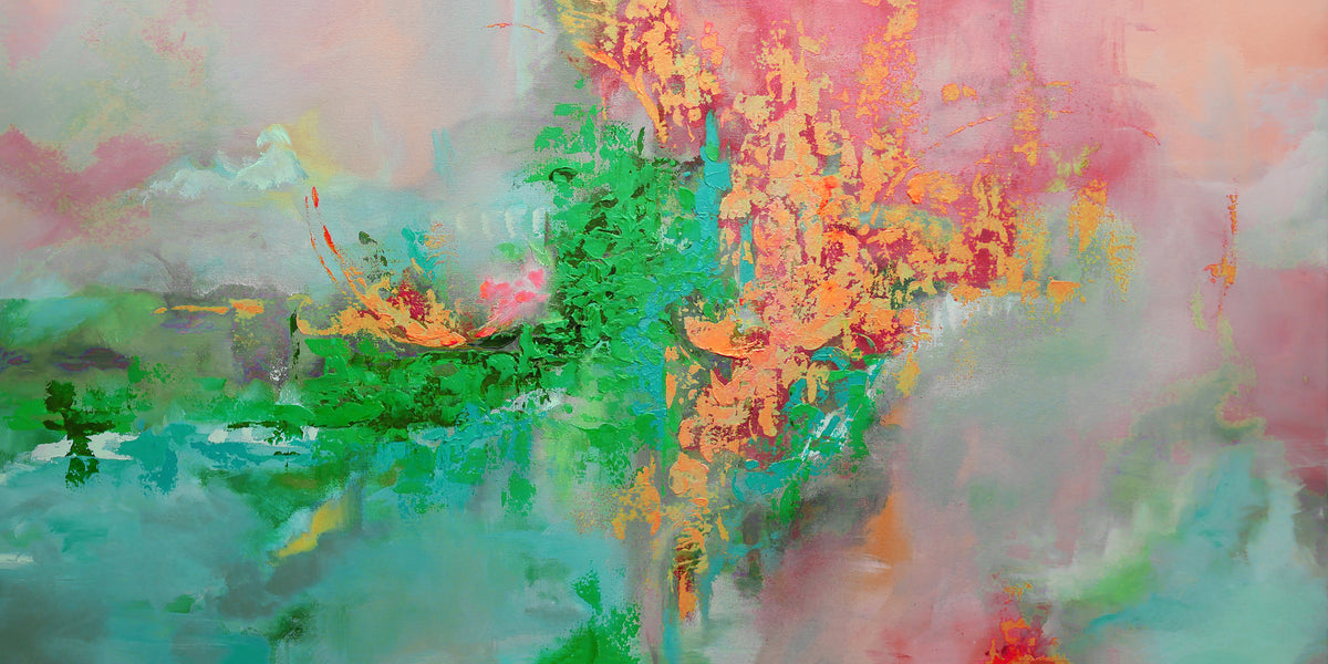 Heartbeat (in Melon) | limited edition giclée canvas print, framed