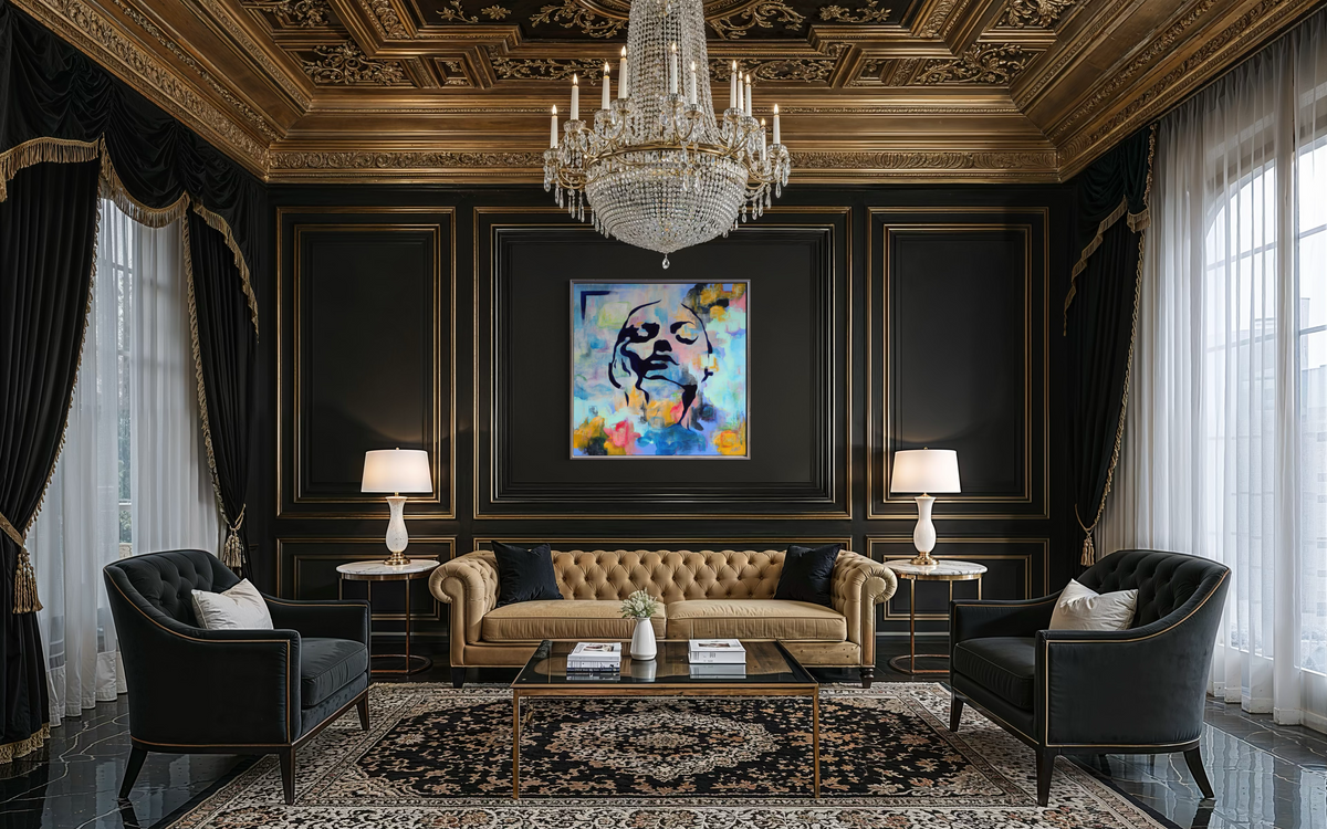River Runs Through Her | 40x40" | original, framed