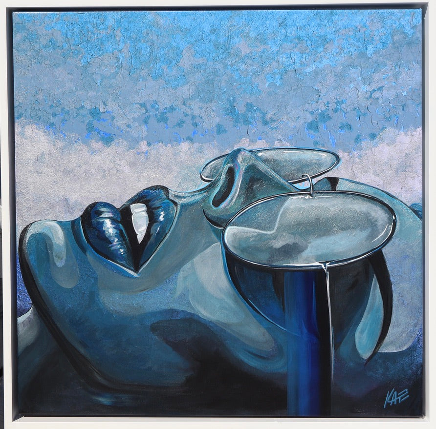 Patience Hero | 30x30" | hybrid original, framed