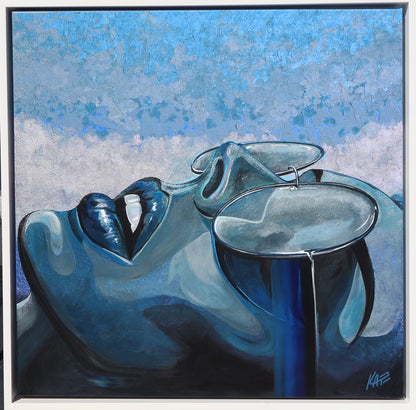 Patience Hero | 30x30" | hybrid original, framed