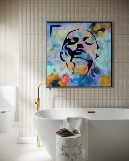 River Runs Through Her | 40x40" | original, framed
