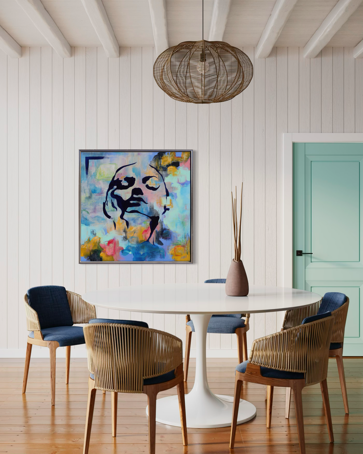 River Runs Through Her | 40x40" | original, framed