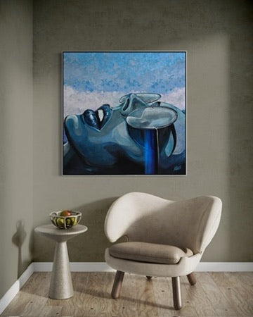 Patience Hero | 30x30" | hybrid original, framed