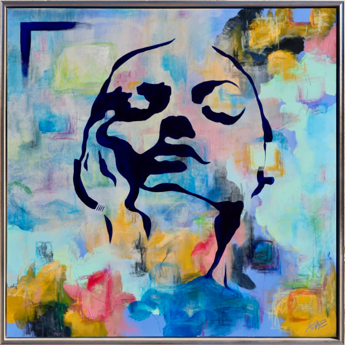 River Runs Through Her | 40x40" | original, framed