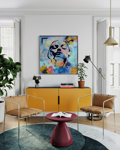 River Runs Through Her | 40x40" | original, framed