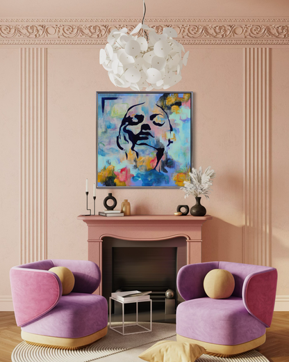 River Runs Through Her | 40x40" | original, framed