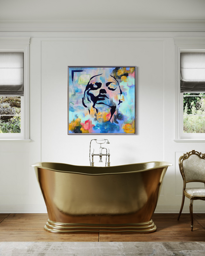 River Runs Through Her | 40x40" | original, framed