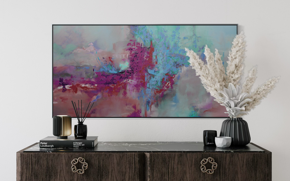 Heartbeat (in Berry) | limited edition giclée canvas print, framed