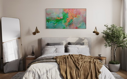 Heartbeat (in Melon) | limited edition giclée canvas print, framed