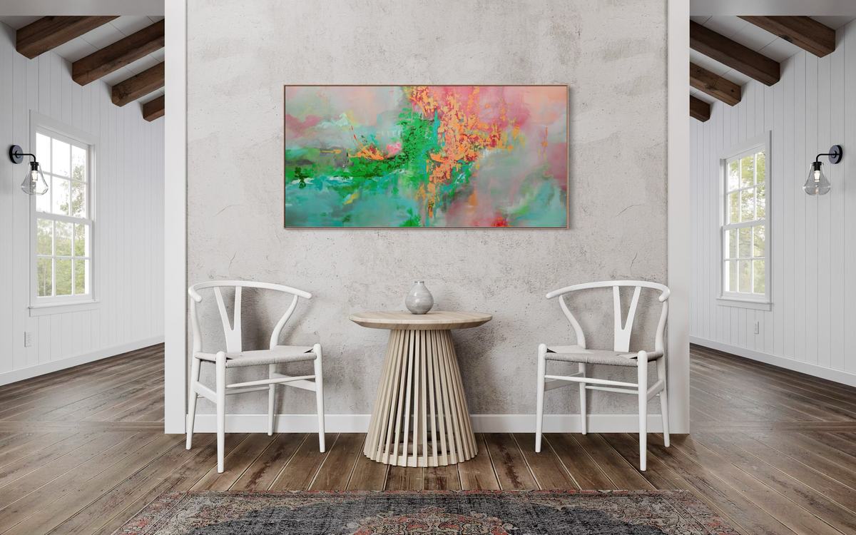 Heartbeat (in Melon) | limited edition giclée canvas print, framed