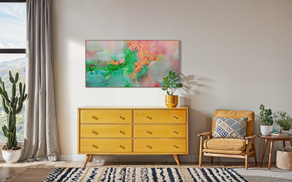 Heartbeat (in Melon) | limited edition giclée canvas print, framed