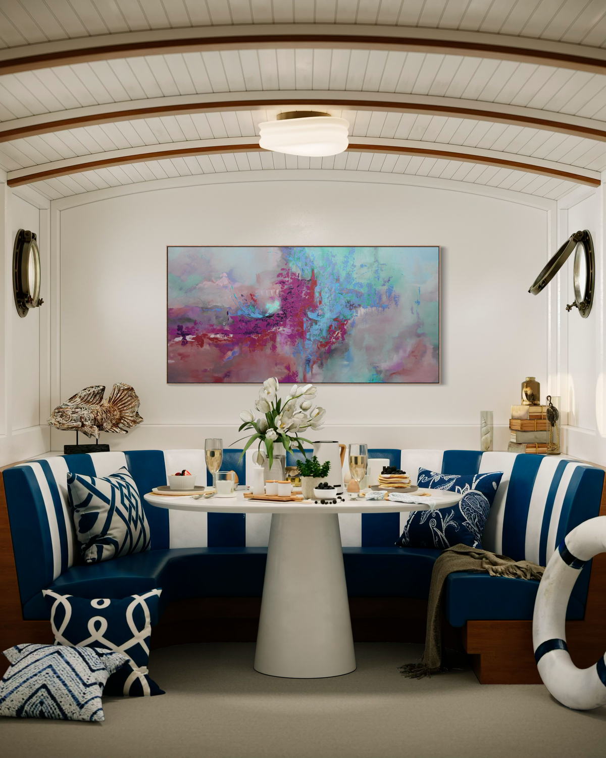 Heartbeat (in Berry) | limited edition giclée canvas print, framed